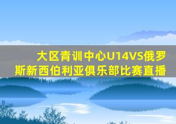 大区青训中心U14VS俄罗斯新西伯利亚俱乐部比赛直播
