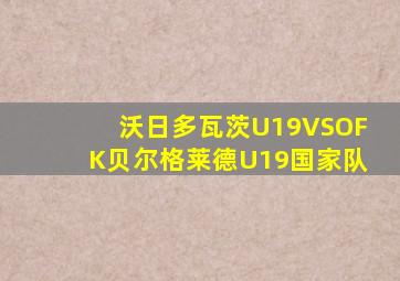 沃日多瓦茨U19VSOFK贝尔格莱德U19国家队