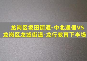 龙岗区坂田街道-中北通信VS龙岗区龙城街道-龙行教育下半场